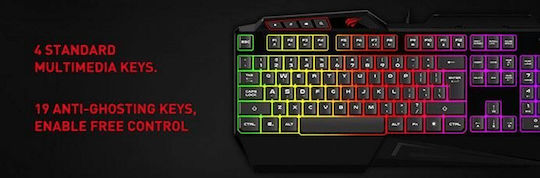 Havit KB852CM Set Σετ Gaming Πληκτρολόγιο με RGB φωτισμό & Ποντίκι (Αγγλικό US)