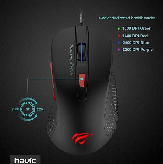 Havit KB852CM Set Σετ Gaming Πληκτρολόγιο με RGB φωτισμό & Ποντίκι (Αγγλικό US)