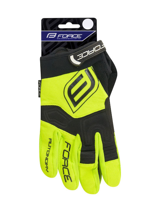Force Mtb Autonomy Fluo Yellow Full Finger Cycling Gloves Adults Yellow