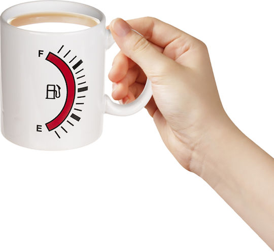 Indicator de combustibil Schimbare de căldură Cană Ceramică Albă