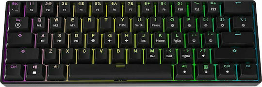 HK Gaming GK61 Gaming Μηχανικό Πληκτρολόγιο 60% με Gateron Brown διακόπτες και RGB φωτισμό (Αγγλικό US)