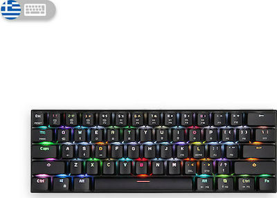 Motospeed CK62 RGB Ασύρματο Gaming Μηχανικό Πληκτρολόγιο 60% με Outemu Blue διακόπτες και RGB φωτισμό (Ελληνικό)