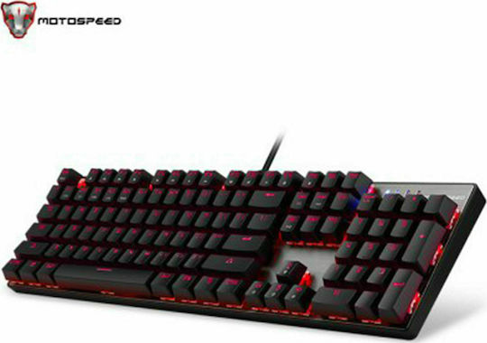 Motospeed Inflictor CK104 Gaming Mechanical Keyboard with Outemu Red switches and RGB lighting (Greek) Red