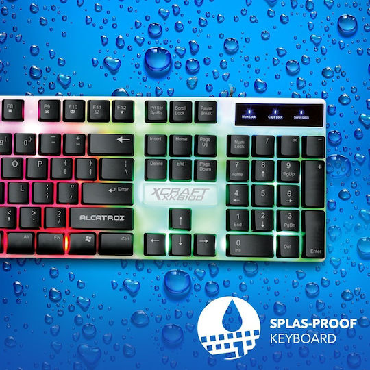 Alcatroz Spill Proof XKB100 Gaming Πληκτρολόγιο με RGB φωτισμό (Αγγλικό US)