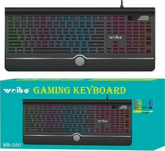 Weibo WB-580 Gaming-Tastatur mit RGB-Beleuchtung (Englisch US)