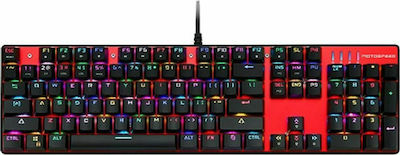 Motospeed Inflictor CK104 Gaming Μηχανικό Πληκτρολόγιο με Outemu Blue διακόπτες και RGB φωτισμό (Ελληνικό) Κόκκινο