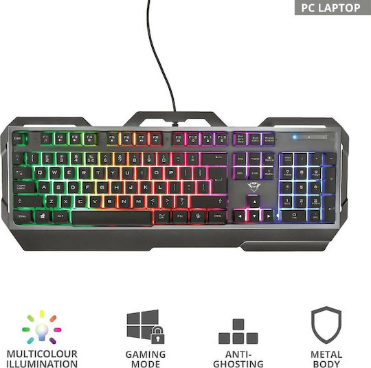 Trust GXT 856 Torac Гейминг Клавиатура с RGB подсветка (Английски US) Черен