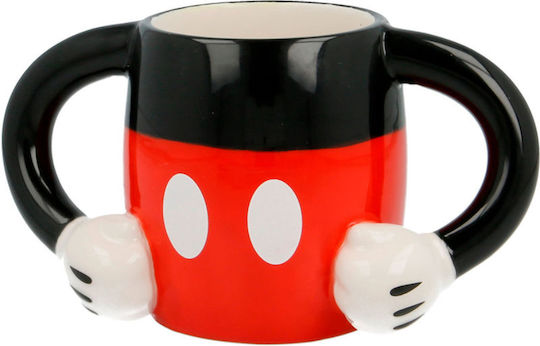 Stor 3D Mickey Body Mug Ceramic Black 325ml