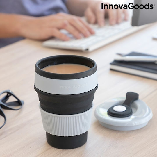 InnovaGoods Flahsie Чаша Пластмаса с Капак Сив 350мл