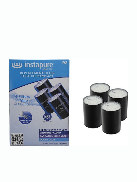 Instapure Water Filter Replacement for Faucet made of Activated Carbon R2 5 μm 4pcs