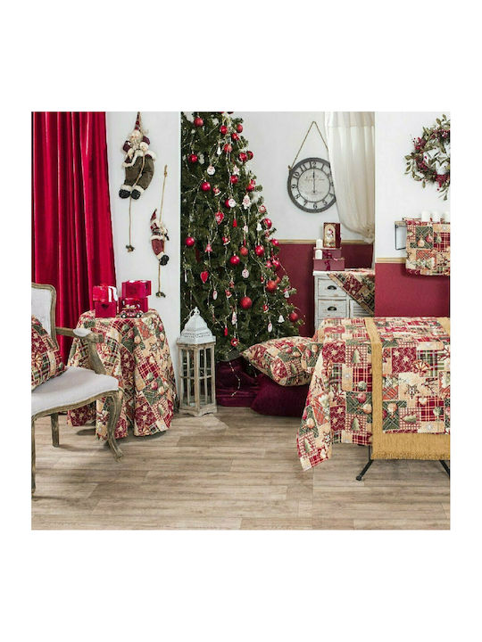 Teoran Tinsel Christmas Fabric Tablecloth Ornament L220xW140cm