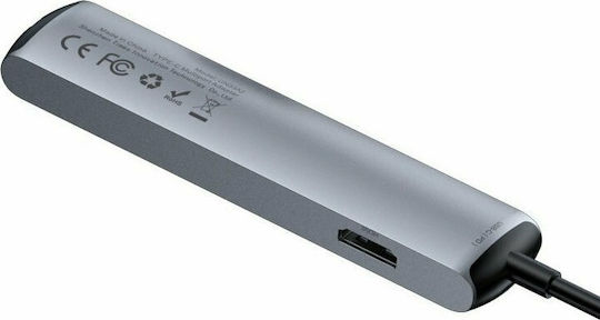 Baseus Mechanical Eye USB-C Докинг станция с HDMI 4K PD Етърнет Сив