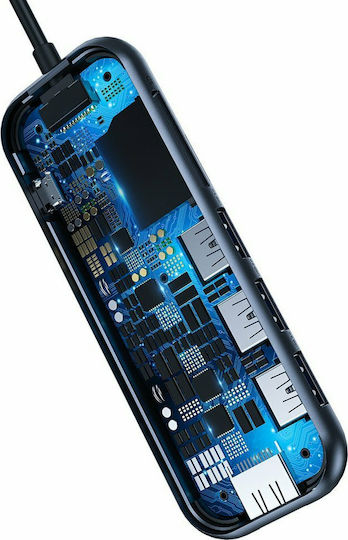 Baseus USB-C Docking Station με HDMI 4K PD Γκρι (CAHUB-CZ0G)