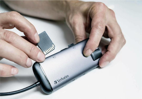 Verbatim USB-C Docking Station με HDMI 4K PD Ethernet Γκρι (49142)