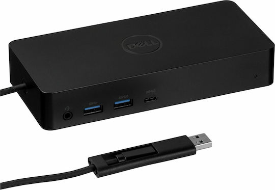 Dell D6000 USB-A Docking Station με HDMI/DisplayPort 4K PD Ethernet και συνδεση 3 Οθονών Μαύρο