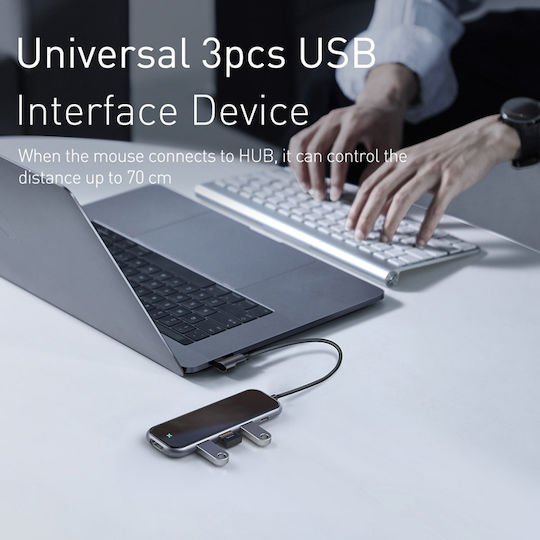 Baseus USB-C Docking Station με HDMI 4K PD Γκρι (CAHUB-BZ0G)