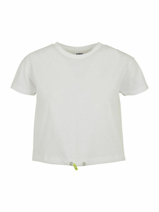 Women's Summer Crop Top Cotton Short Sleeve White