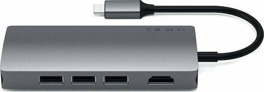 Satechi USB-C Docking Station with HDMI 4K PD Ethernet Gray (ST-TCMA2M)