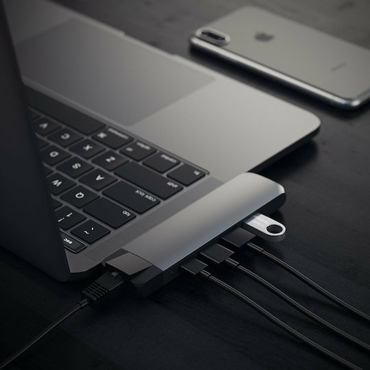 Satechi Dual USB-C Docking Station mit HDMI 4K PD Ethernet Gray (ST-TCPHEM)