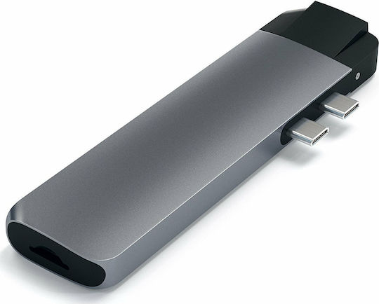 Satechi Dual USB-C Docking Station mit HDMI 4K PD Ethernet Gray (ST-TCPHEM)