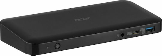 Acer Docking III USB-C Докинг Станция с HDMI/DisplayPort 4K PD Ethernet и Свързване на 2 Монитора Черна
