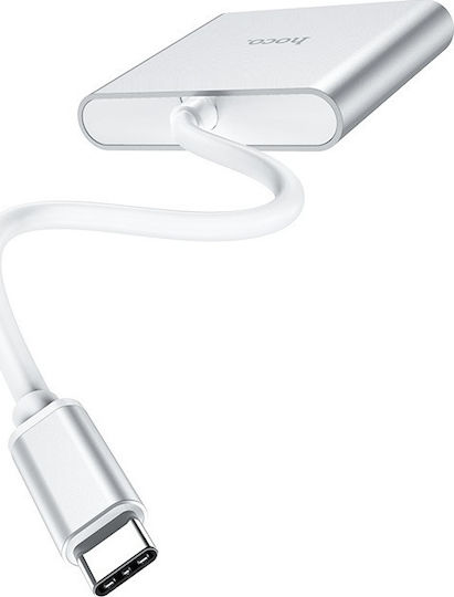 Hoco HB14 Easy use USB-C Докинг станция с HDMI 4K PD Сребрист
