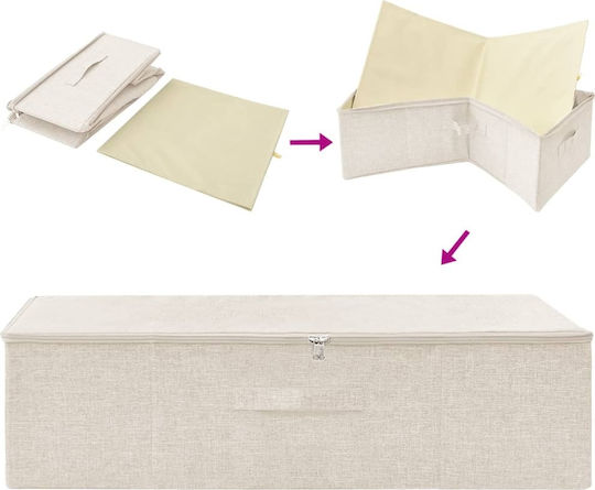 vidaXL Текстил Кутия за съхранение Cream 70x40x18см 2бр