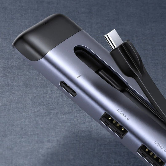 Ugreen CM285 USB-C Stație de andocare cu HDMI 4K PD Argintiu