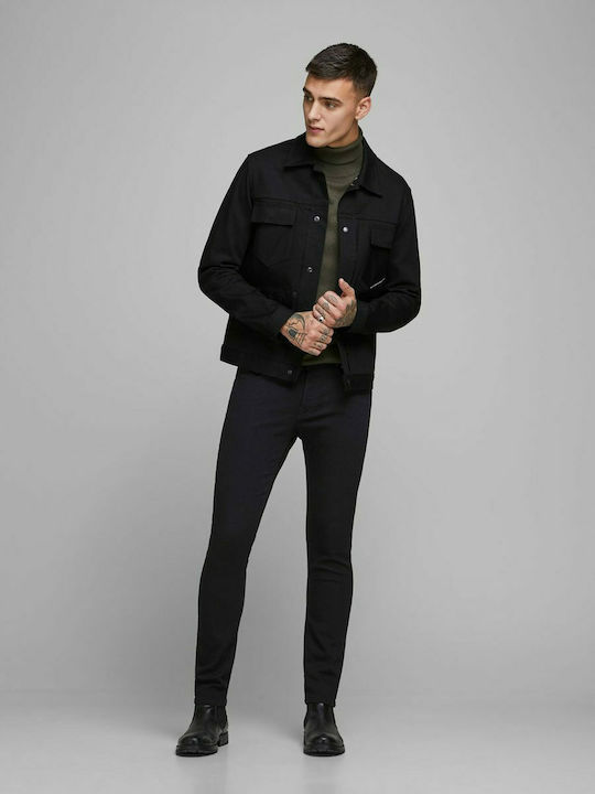Glenn Men's Jeans Pants Elastic with Slim Fit Black