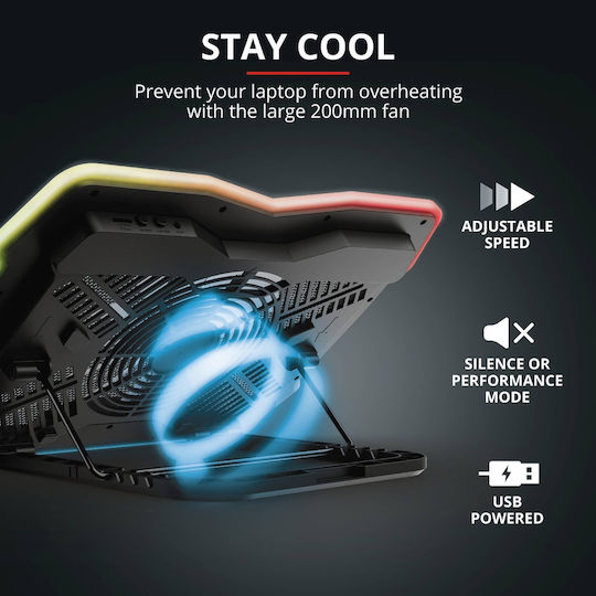 Trust GXT 1126 Aura Cooling Pad για Laptop έως 17.3" με 1 Ανεμιστήρα και Φωτισμό