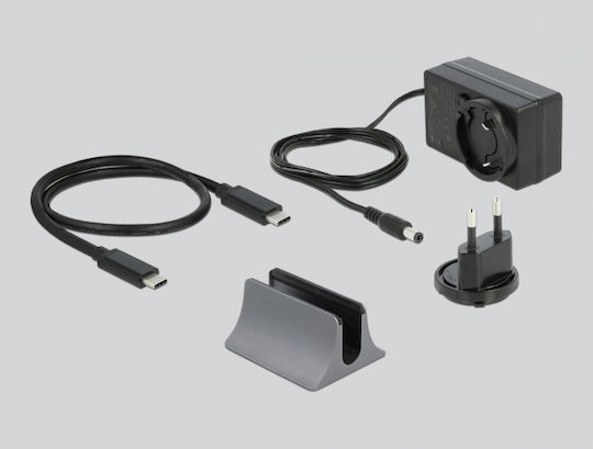 DeLock USB-C Docking Station with HDMI/DisplayPort 4K PD Ethernet and Support for 3 Monitors Gray (87772)