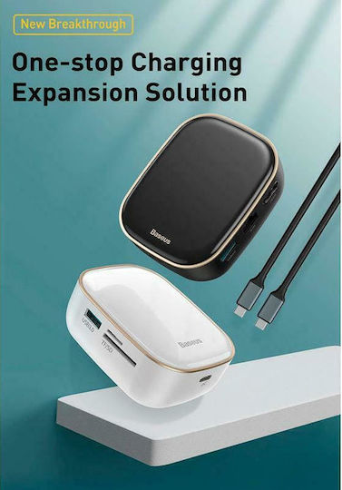 Baseus USB-C Docking Station with HDMI 4K PD Ethernet White (CAHUB-AU02)