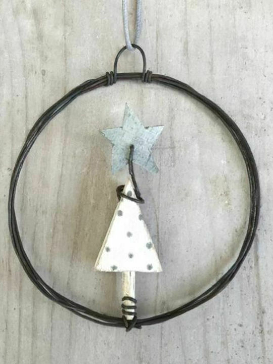 Synchronia Crăciun Decorativ Lemnos Coroană de flori cu Diametru 7.5cm.