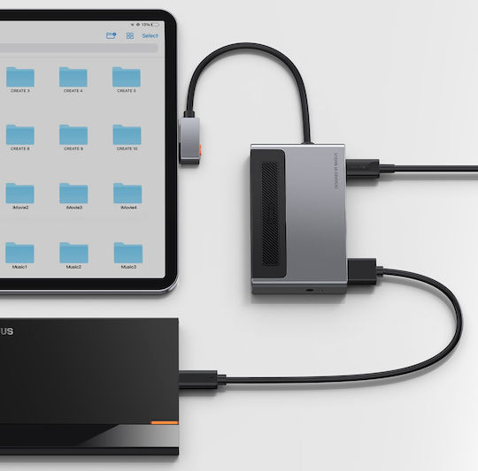 Baseus Magic USB-C Docking Station με HDMI 4K PD Γκρι