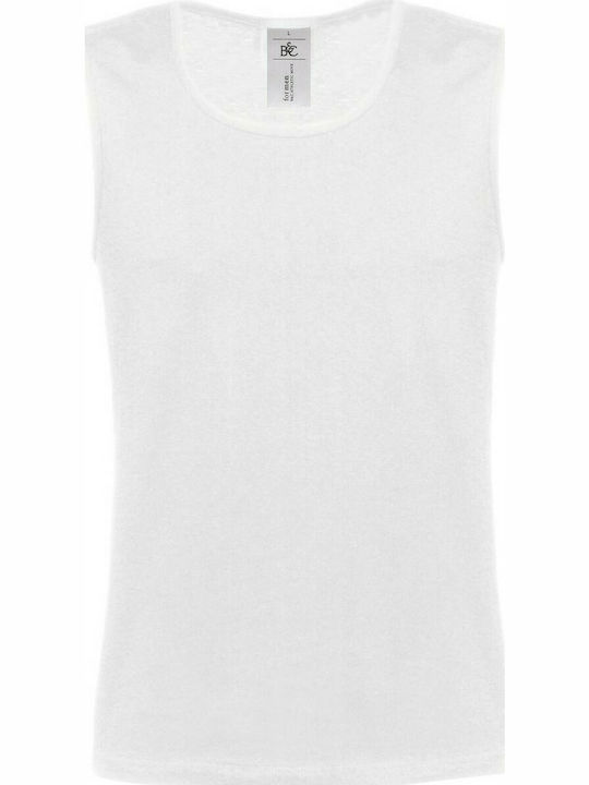 B&C Athletic Move Men's Sleeveless Promotional Blouse White