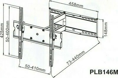 DMP PLB146M PLB146M Wall TV Mount with Arm up to 55" and 50kg