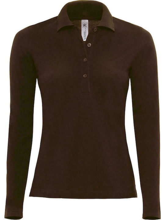 B&C Safran Pure LSL Women's Long Sleeve Promotional Blouse Brown