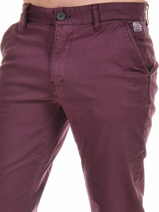 Trousers Chino Elastic in Regular Fit Wine