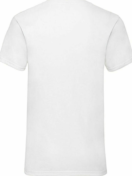 Fruit of the Loom Valueweight V Τ Ανδρικό Διαφημιστικό T-shirt Κοντομάνικο σε Λευκό Χρώμα