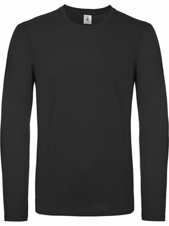 B&C Exact 150 LSL Ανδρικό Διαφημιστικό T-shirt Κοντομάνικο σε Μαύρο Χρώμα