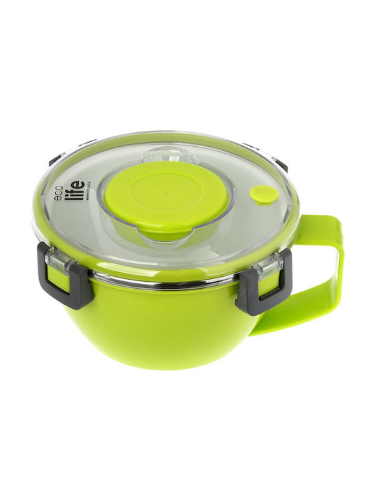 Ecolife Inox Thermo Lunch Box Double Wall Round Green 850ml