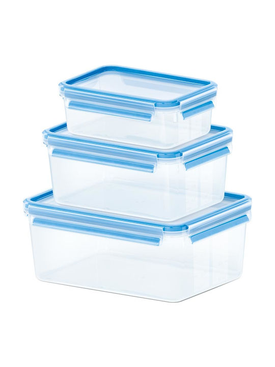 Emsa Clip & Close Cutie pentru Mâncare Plastic Albastru Potrivit pentru Cuptor cu Microunde 3buc