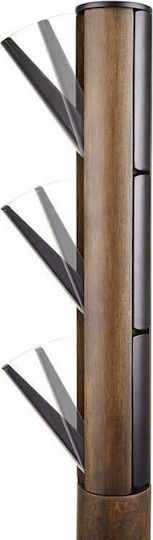 Umbra Wooden Coat Rack Black/ Walnut With 9 Aluminum Hooks Flapper 39.4x39.4x165cm
