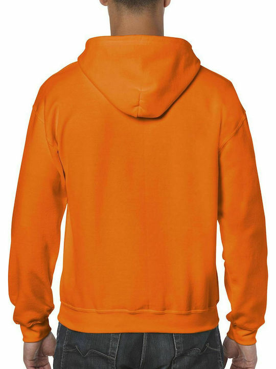 Gildan Heavy Blend Men's Long Sleeve Promotional Cardigan Safety Orange 18600-193