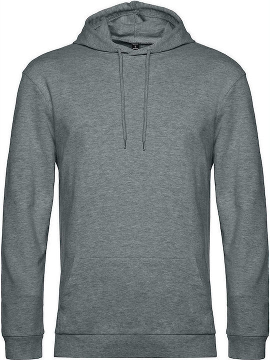 B&C Men's Long Sleeve Promotional Sweatshirt Heather Mid Grey