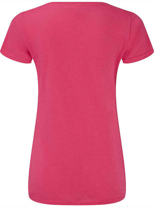 Fruit of the Loom Iconic 150 Femeiesc Tricou Promotional Mânecă Scurtă Fuchsia