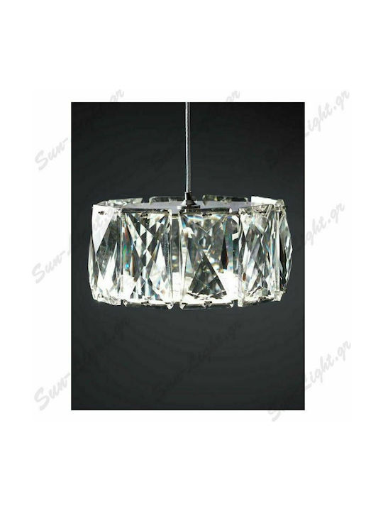 Sun Light Pendant Light Silver with Crystals 46x120x120cm