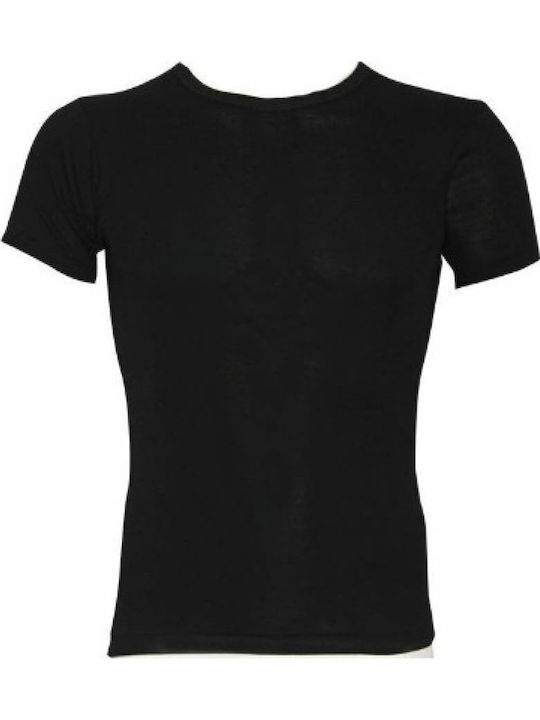 Men's Undershirt Short-sleeved in Black Color