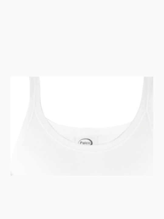 6/405 Tricou de Corp Bărbătesc Fără Mâneci în Culoare Albă