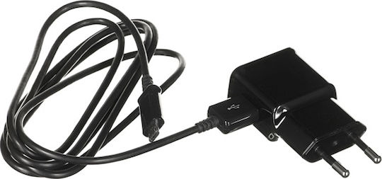 Samsung Φορτιστής με Θύρα USB-A και Καλώδιο micro USB 10W Μαύρος (EP-TA12)